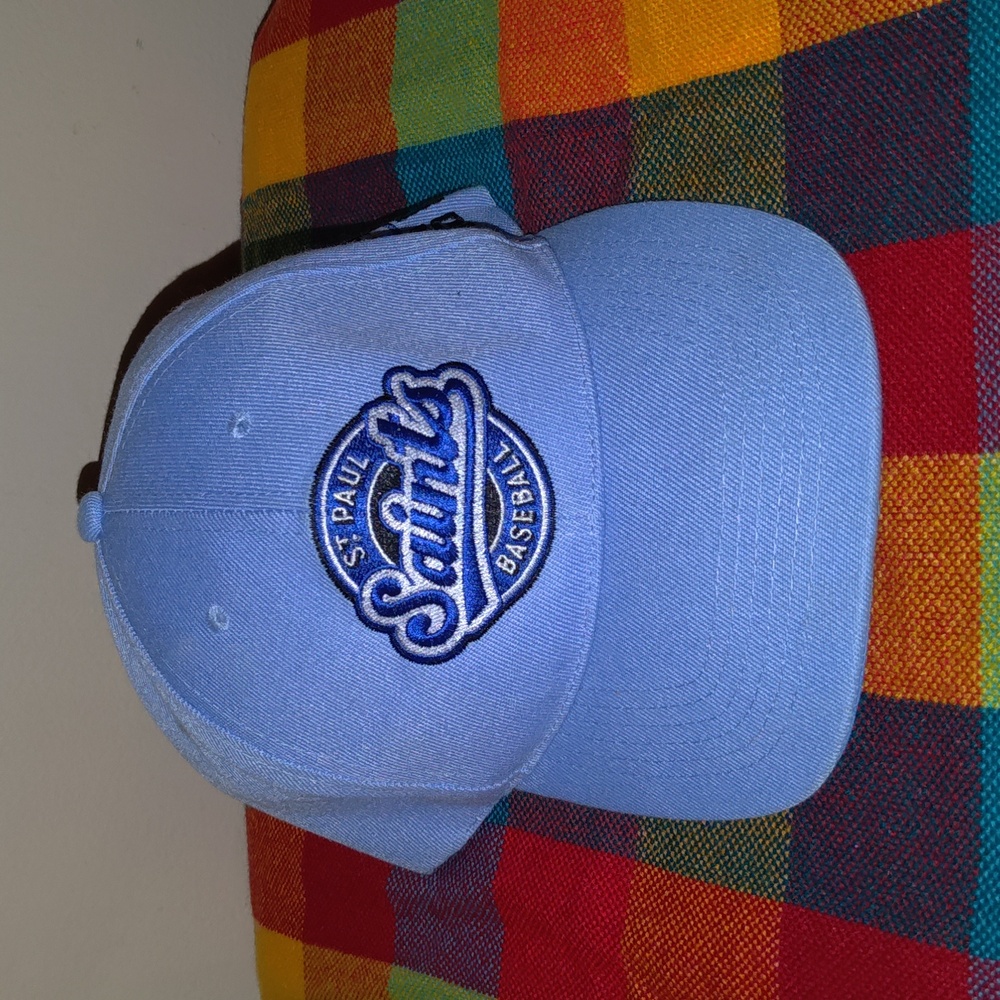 APCO St Paul Saints Embroidered CHS Field Strap-on Blue White Hat OS